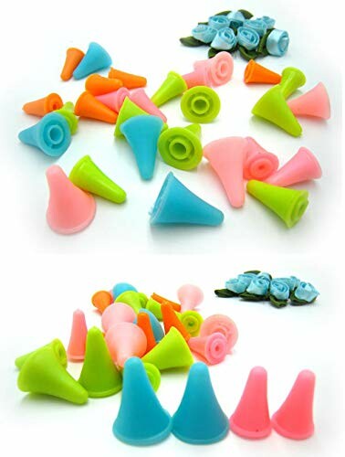 Colorful silicone finger protectors in various shapes.