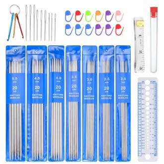 WoshilaoDS 35pcs Double Pointed Knitting Needle Set