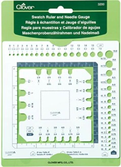 Clover Swatch Ruler & Needle Gauge, White